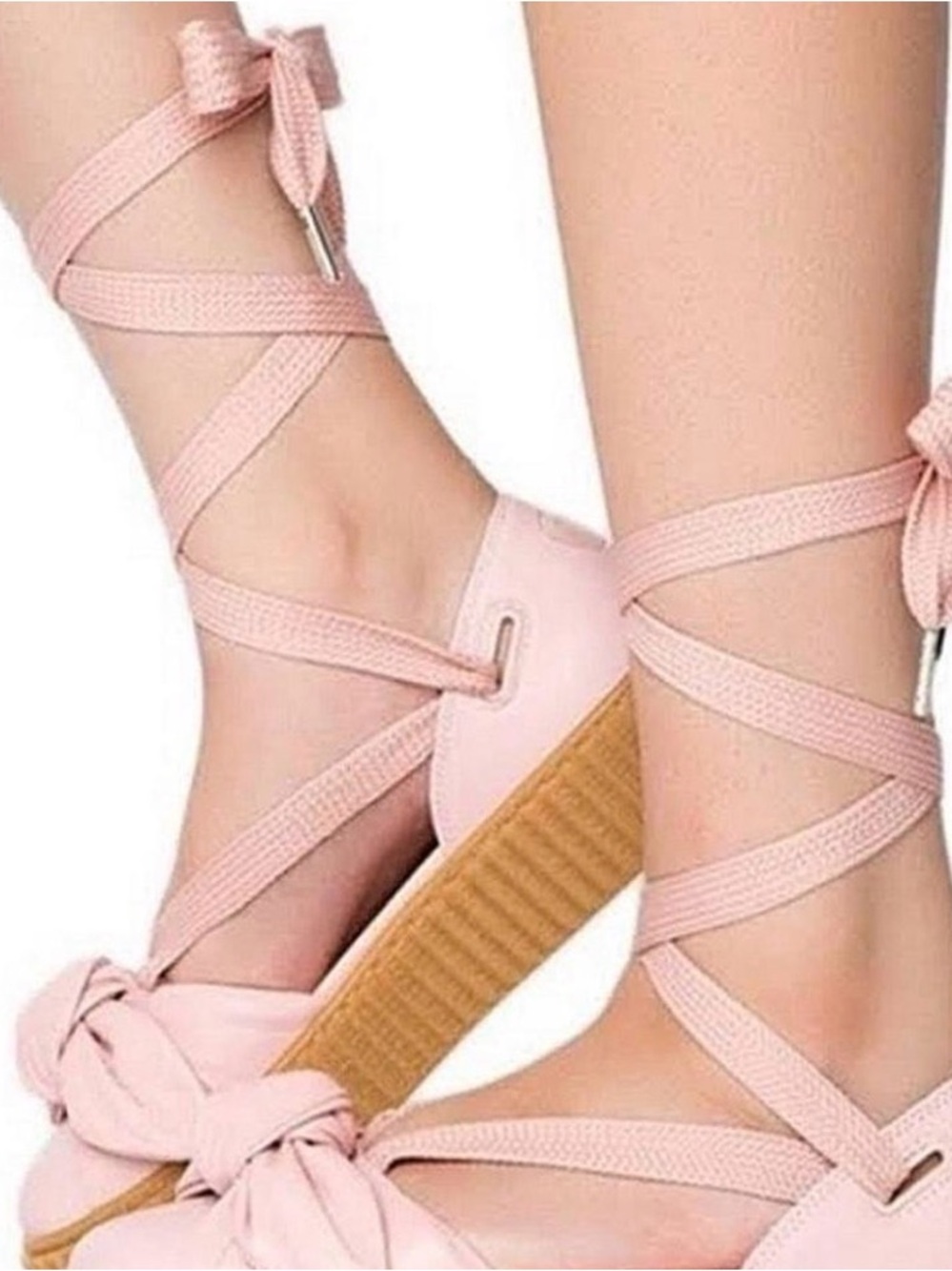 Puma Lace-Up Pink Ballet Flats for Women